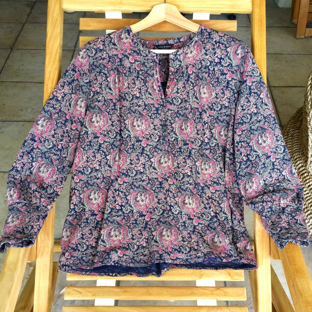 Lucky Brand Women's Long Sleeves Paisley Prints
